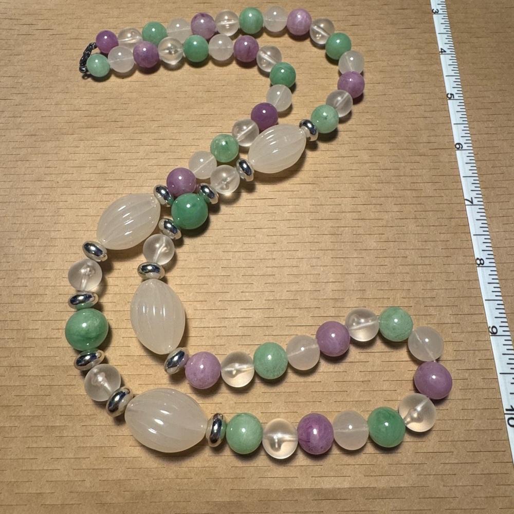 Pastel Gemstone Beaded Necklace with Irregular Shapes